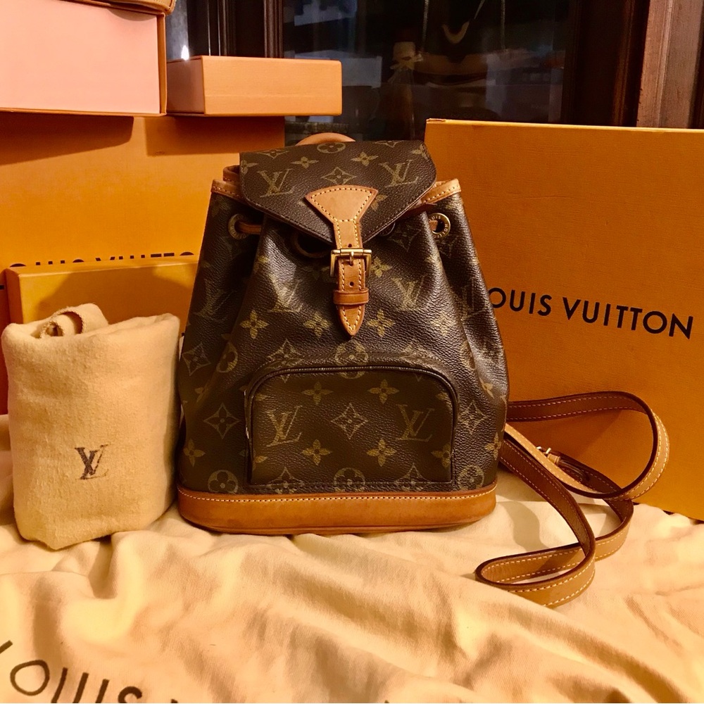 Louis Vuitton Monogram Canvas Palm Springs Mini Backpack in Brown and Tan